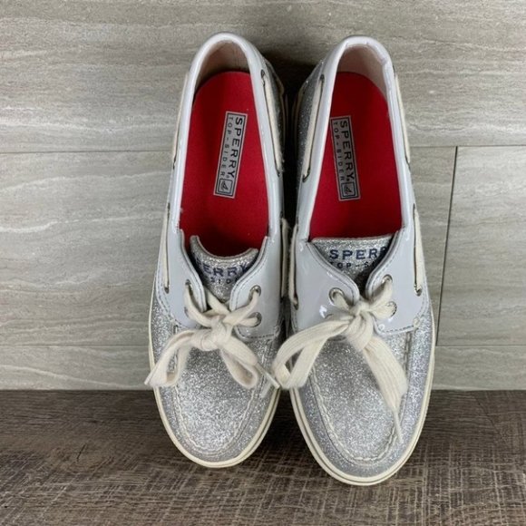Women's SPERRY Glitter Patent Boat Shoe - Picture 4 of 11